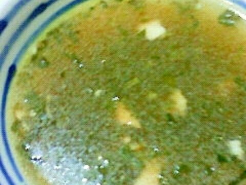 モロヘイヤのガーリックスープ＜カレー風味＞